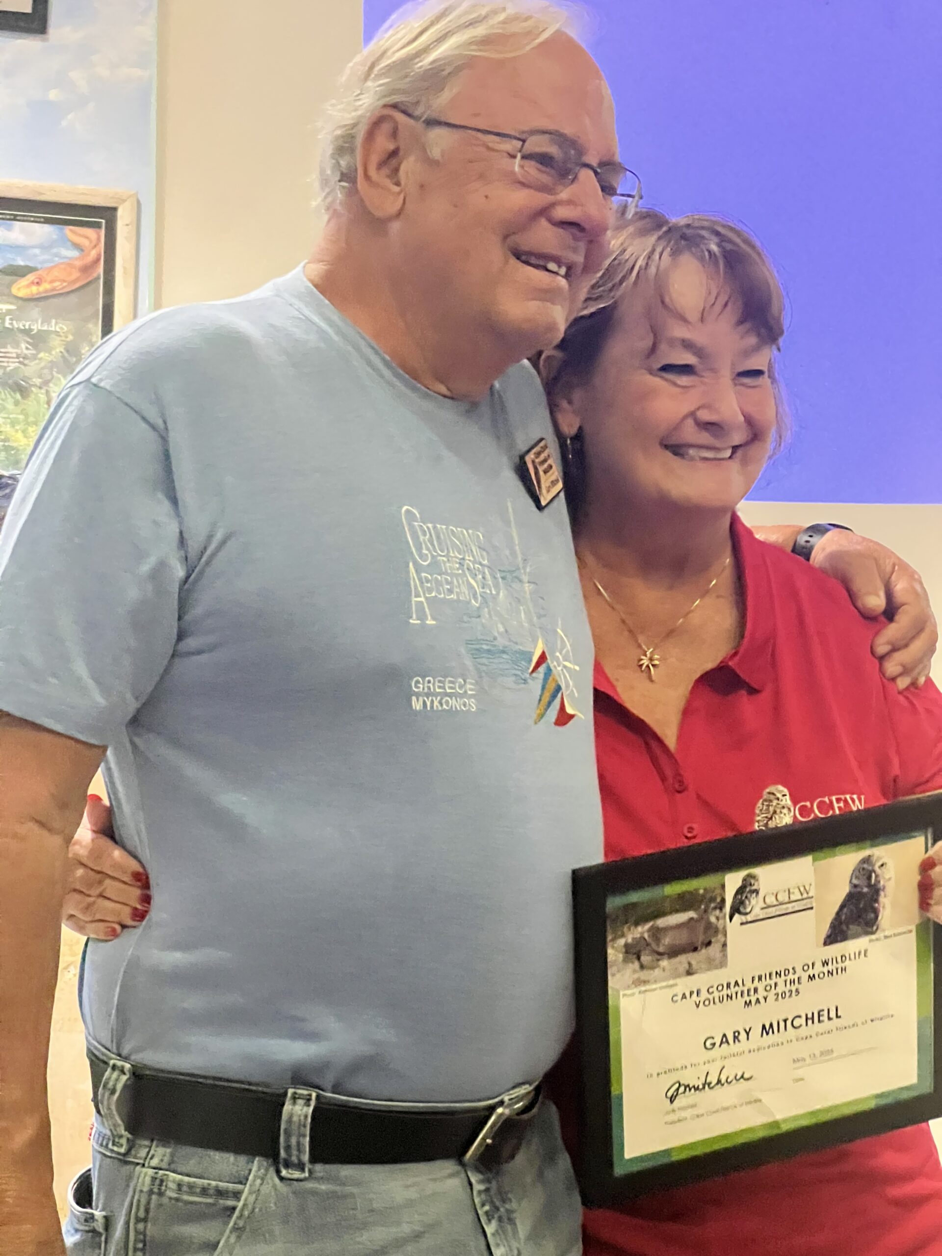 Gary Mitchell Volunteer of the Month May 2025 Shirley Paine