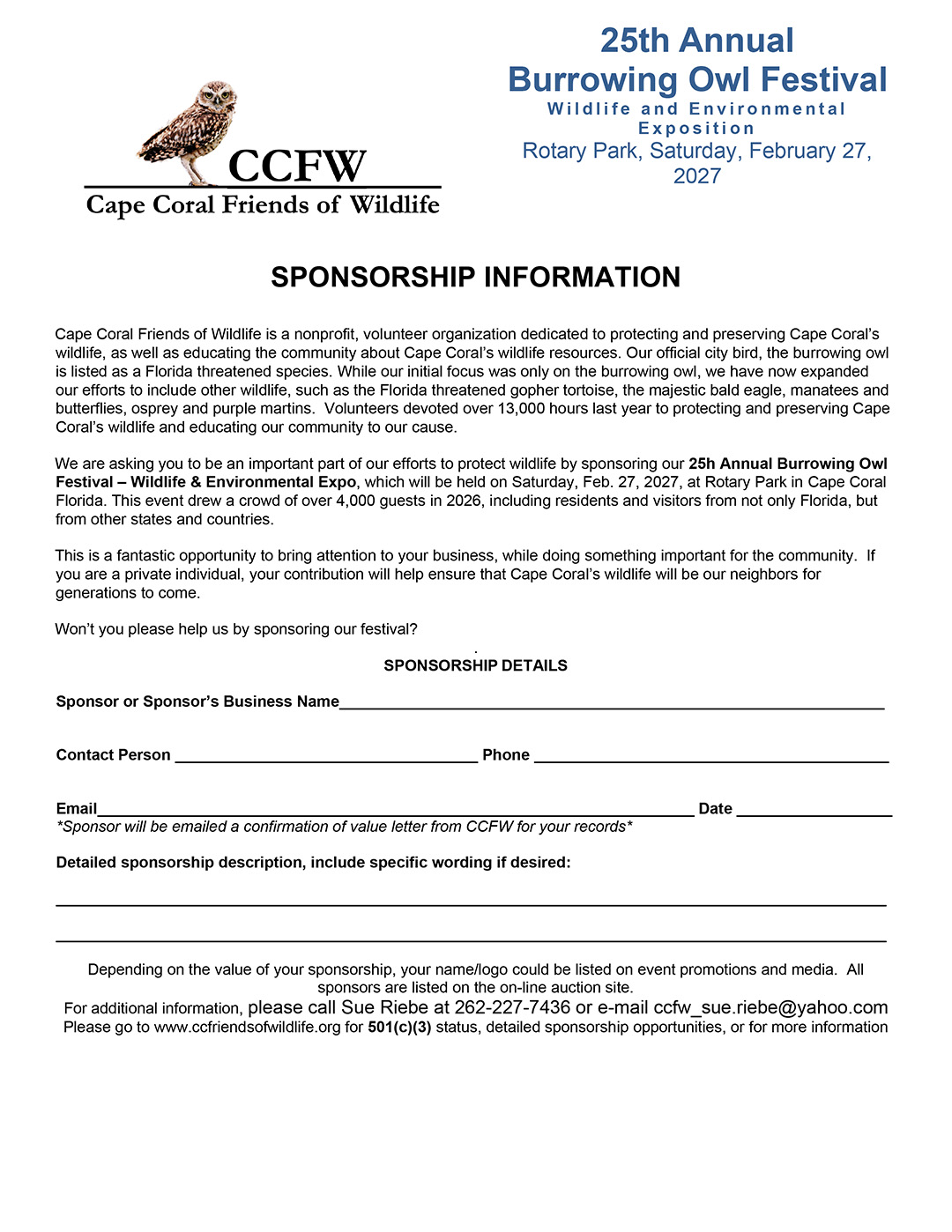 2027 BOF Sponsorship information